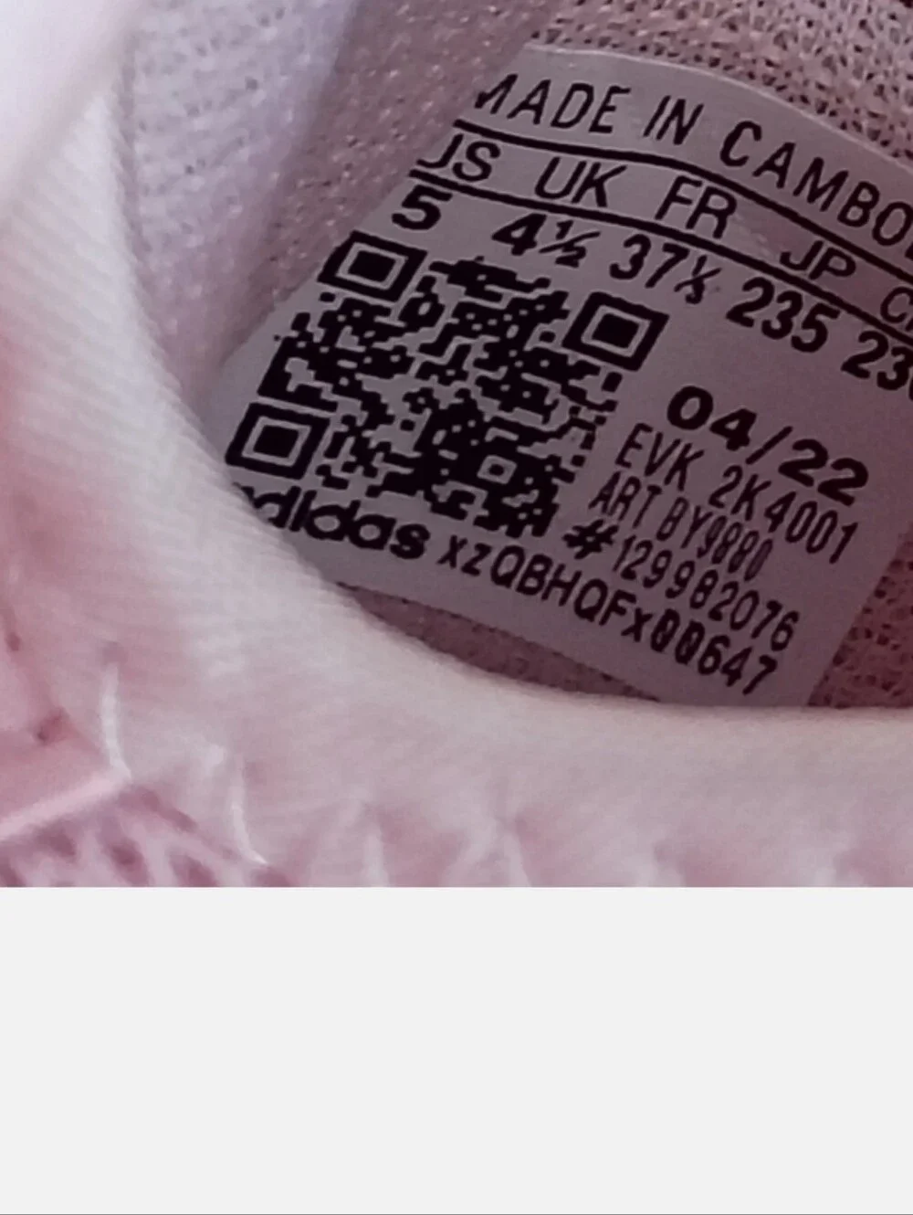 Adidas Women's Light Pink and White Sneakers Lite Racer CLN 2.0